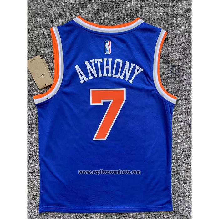 Camiseta Nino New York Knicks Carmelo Anthony #7 Icon Azul